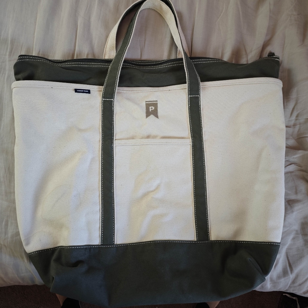 Lands End Extra Large Tote Bag In Olive Green